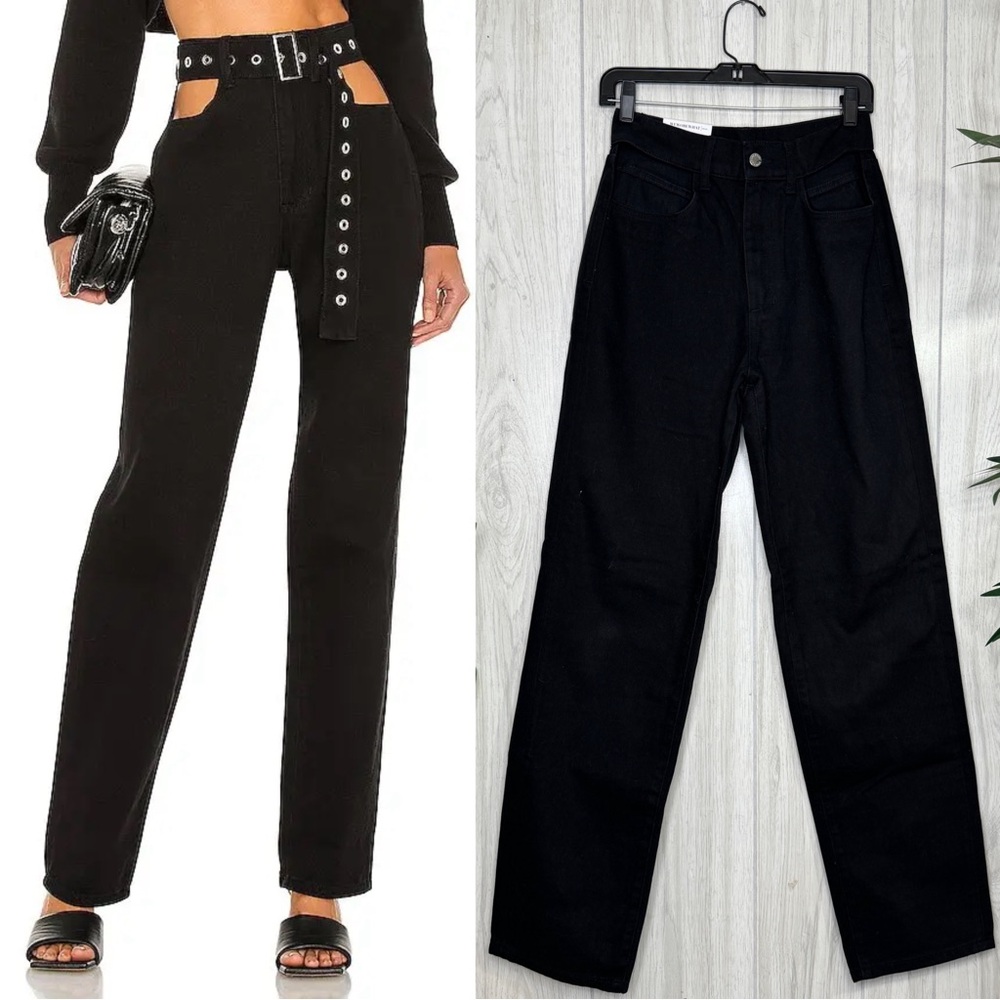 NWT WeWoreWhat Black High Rise Cutouts Jeans size 26 *NO BELT*